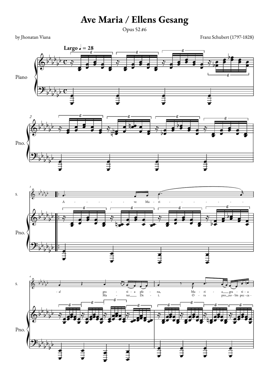 Ave Maria - Ellens Gesand Soprano Voice scores gallery preview page 1