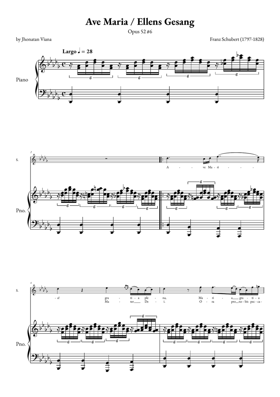 Ave Maria - Ellens Gesand Soprano Voice scores gallery preview page 1
