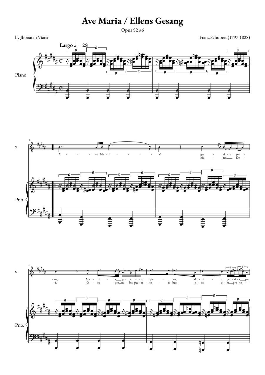 Ave Maria - Ellens Gesand Soprano Voice scores gallery preview page 1