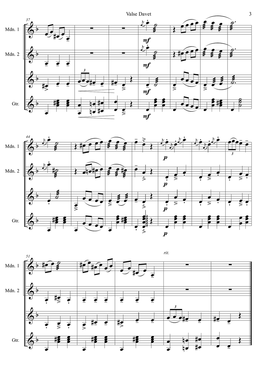 Valse Davet Valse Davet Small Ensemble scores gallery preview page 4
