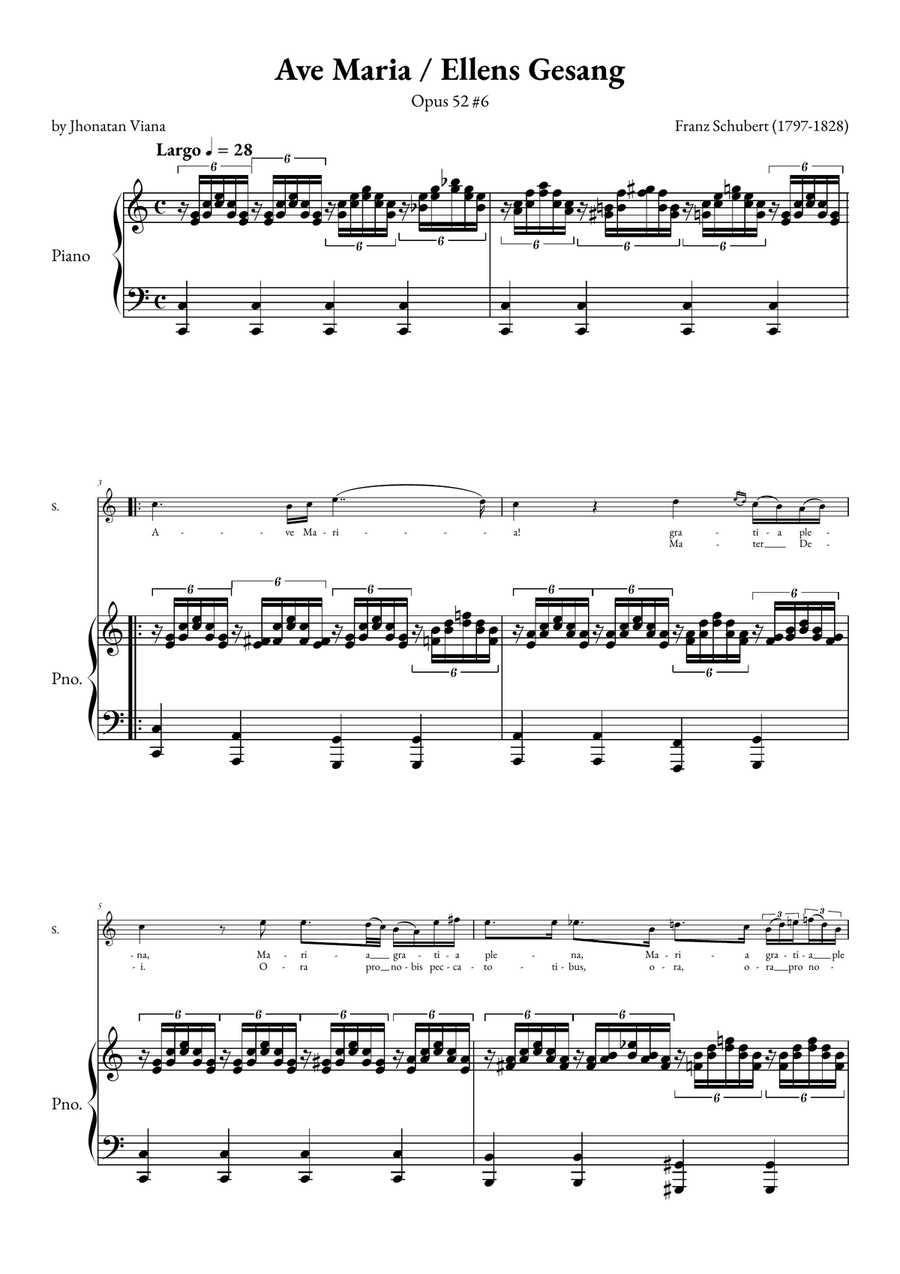 Ave Maria - Ellens Gesand Soprano Voice scores gallery preview page 1