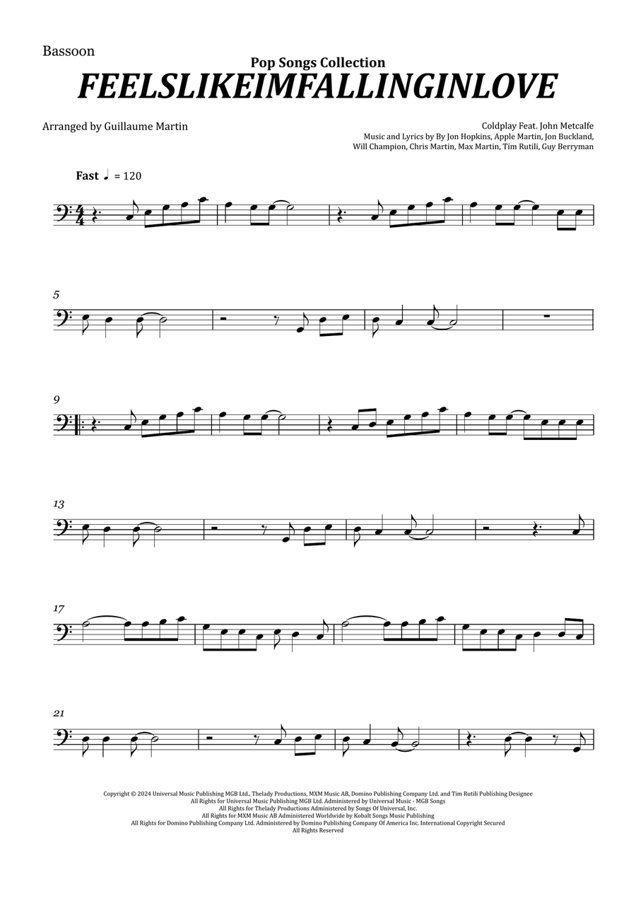 Feelslikeimfallinginlove Bassoon Solo scores gallery preview page 1