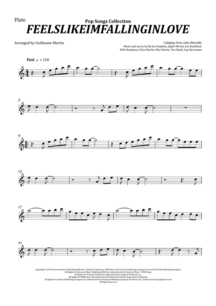 Feelslikeimfallinginlove Flute Solo scores gallery preview page 1