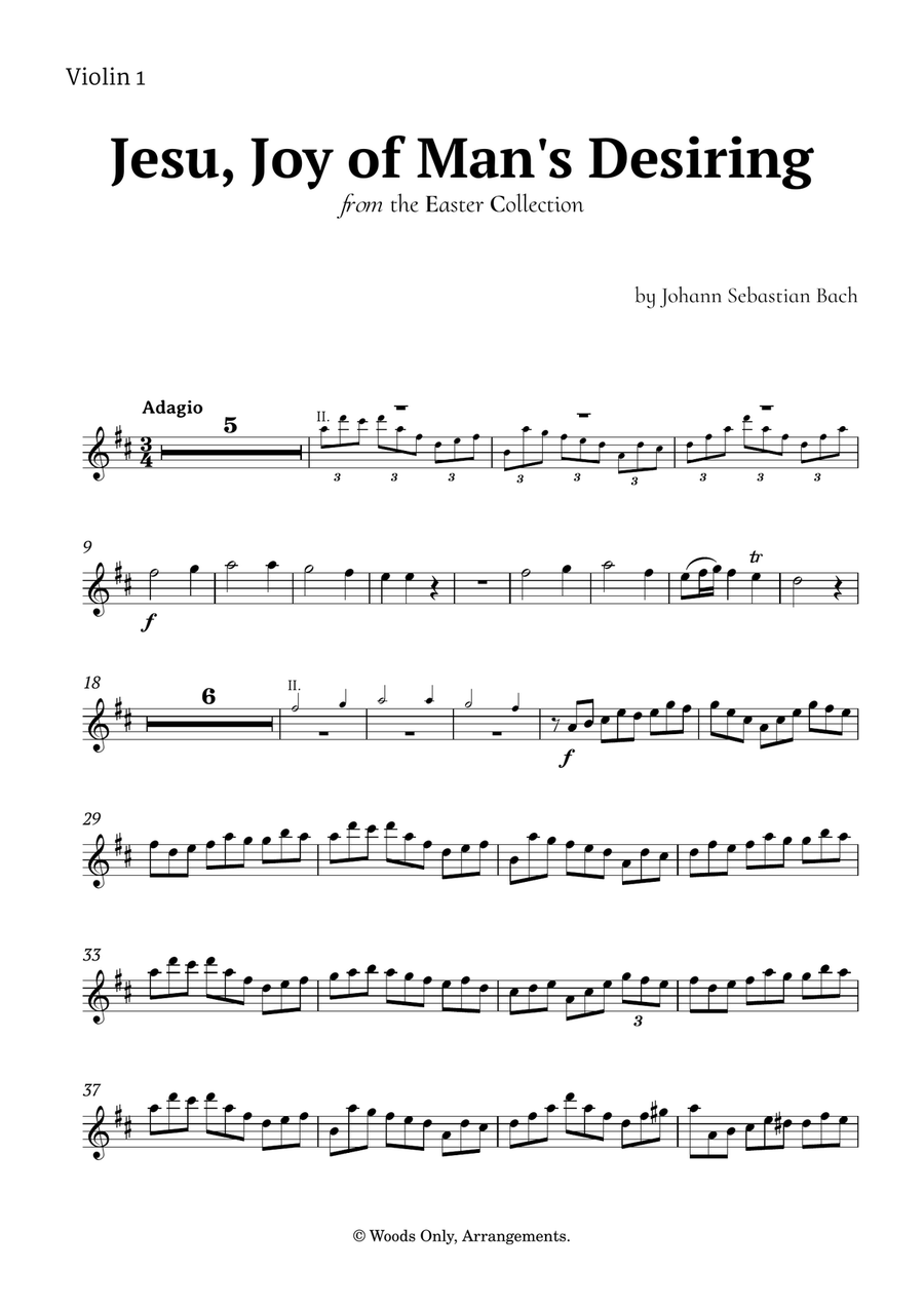 Jesu, Joy of Man's Desiring by Bach for Violin Quintet String Quintet scores gallery preview page 6