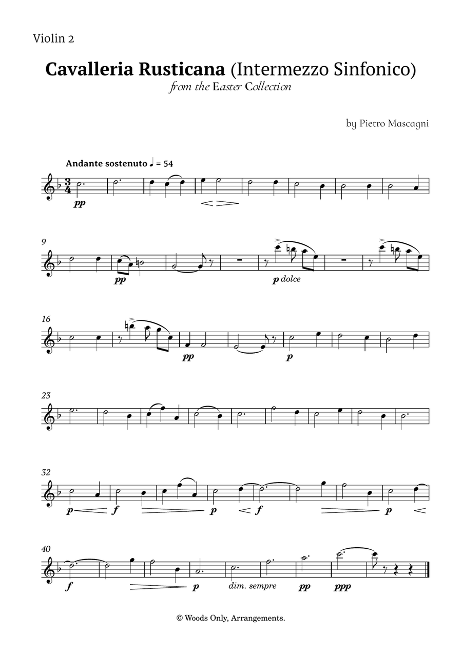 Intermezzo Sinfonico by Pietro Mascagni for Violin Quintet String Quintet scores gallery preview page 4