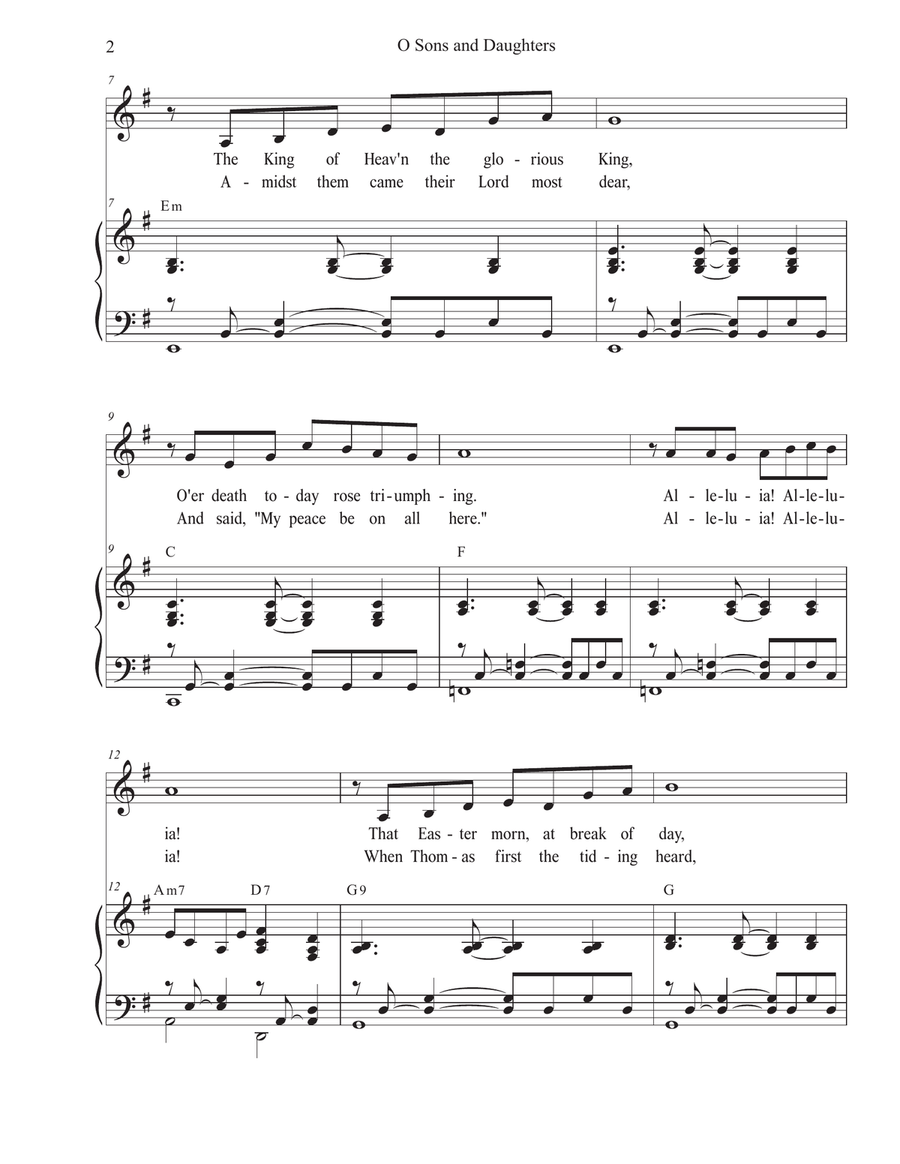 O Sons and Daughters (Unison choir) Unison Choir scores gallery preview page 2