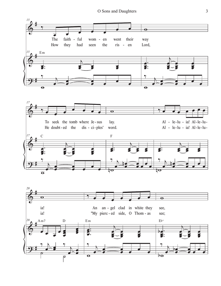 O Sons and Daughters (Unison choir) Unison Choir scores gallery preview page 3