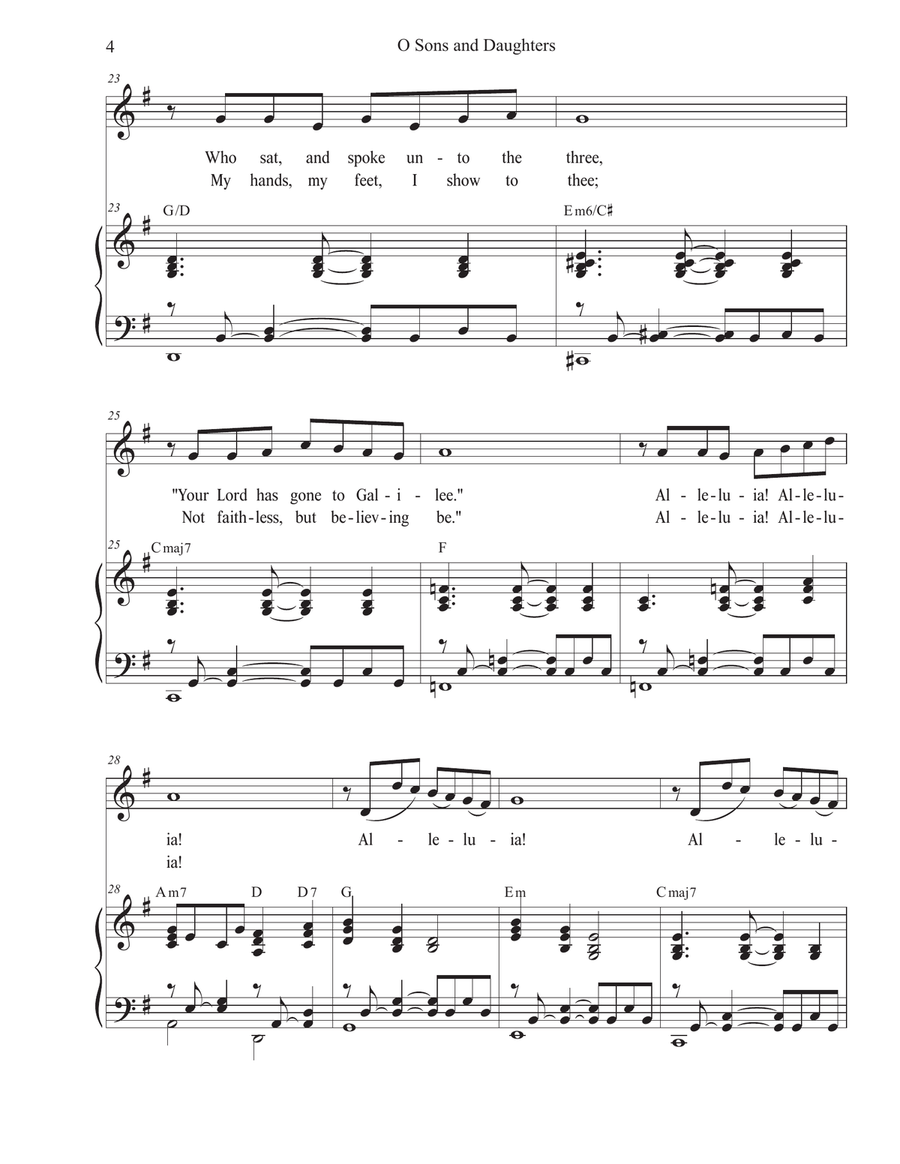 O Sons and Daughters (Unison choir) Unison Choir scores gallery preview page 4