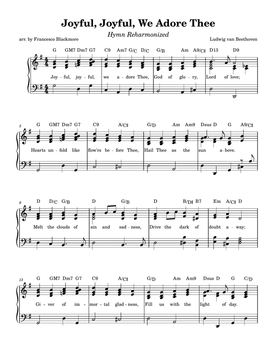 Joyful, Joyful, We Adore Thee Piano, Vocal scores gallery preview page 1