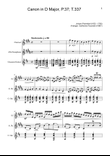 Canon in D Major, P.37; T.337. Clarinet, A. Sax and Guitar. Score and Parts