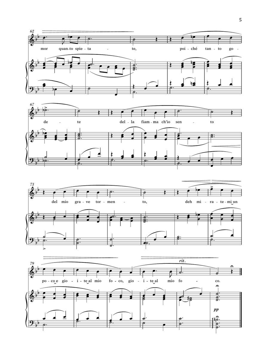 Sento Nel Core (Medium High Voice) High Voice scores gallery preview page 4