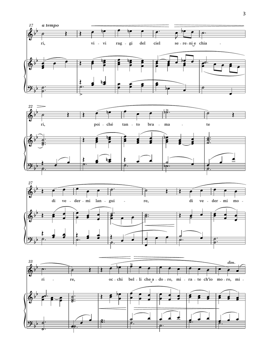 O Leggiadri Occhi Belli (Medium High Voice) High Voice scores gallery preview page 2