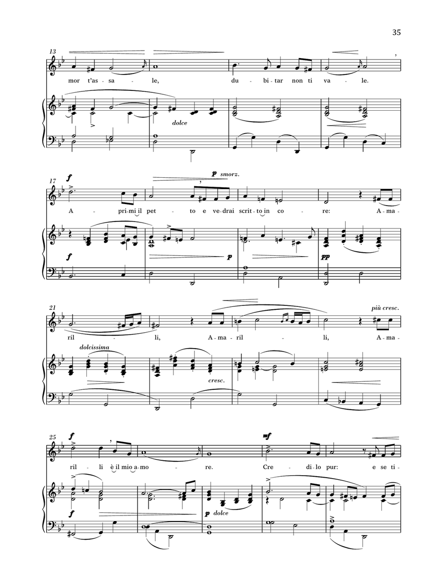 Amarilli (Medium High Voice) High Voice scores gallery preview page 2