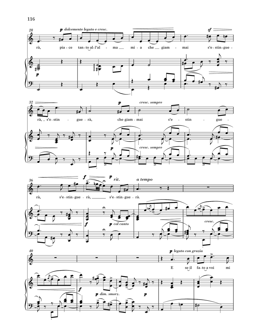 Quella Fiamma Che M'accende (Medium High Voice) High Voice scores gallery preview page 3