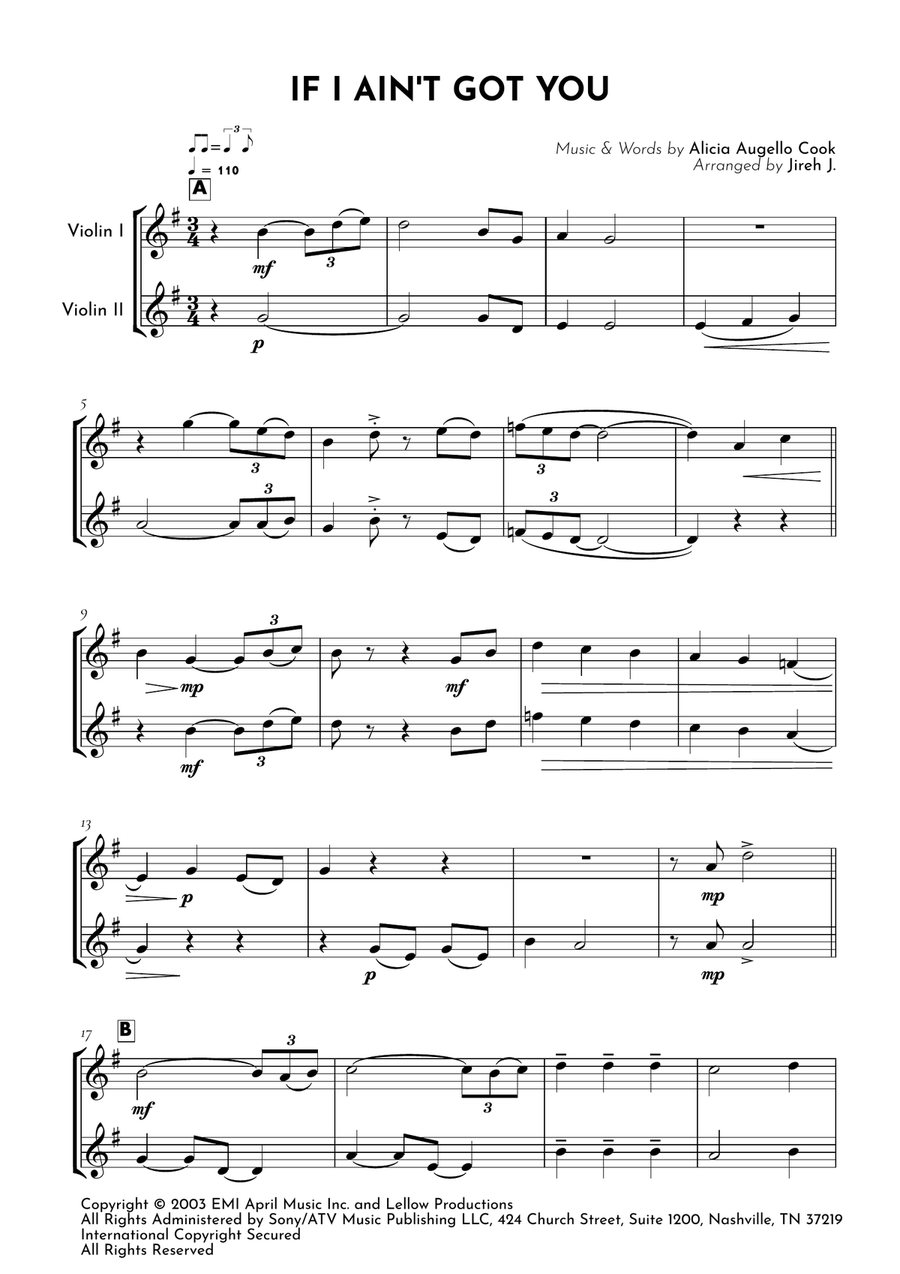 If I Ain't Got You If I Ain't Got You String Duet scores gallery preview page 2