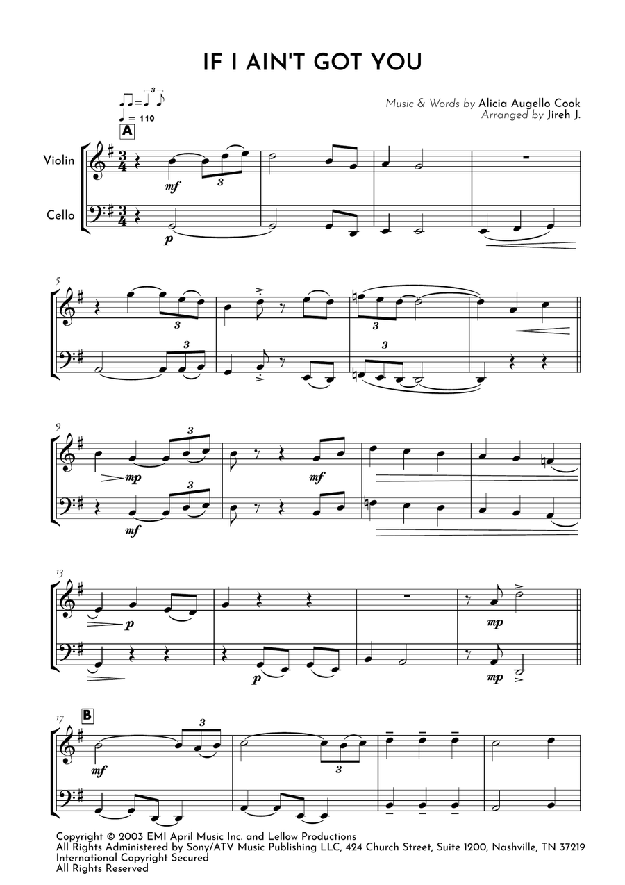 If I Ain't Got You If I Ain't Got You String Duet scores gallery preview page 2