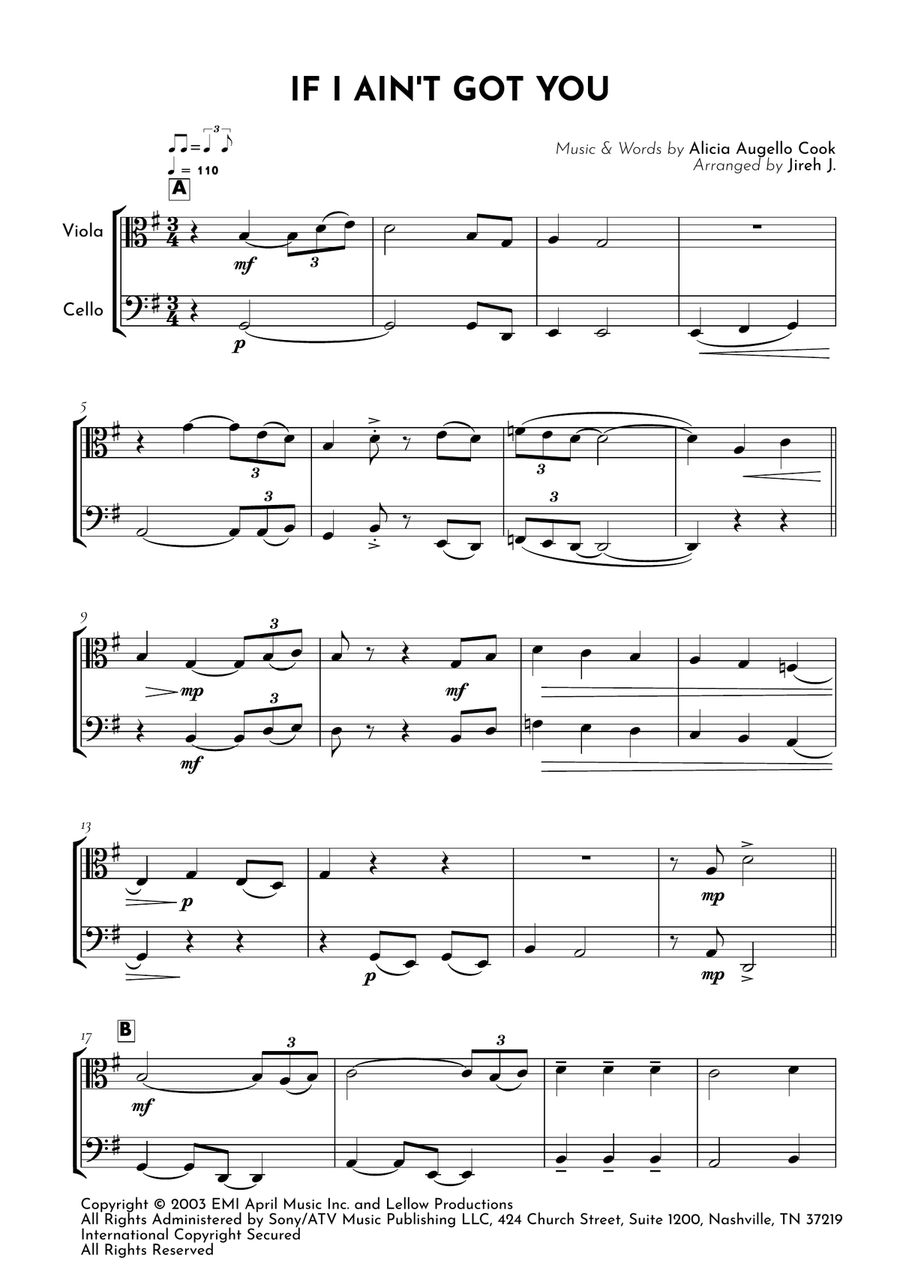 If I Ain't Got You If I Ain't Got You String Duet scores gallery preview page 2