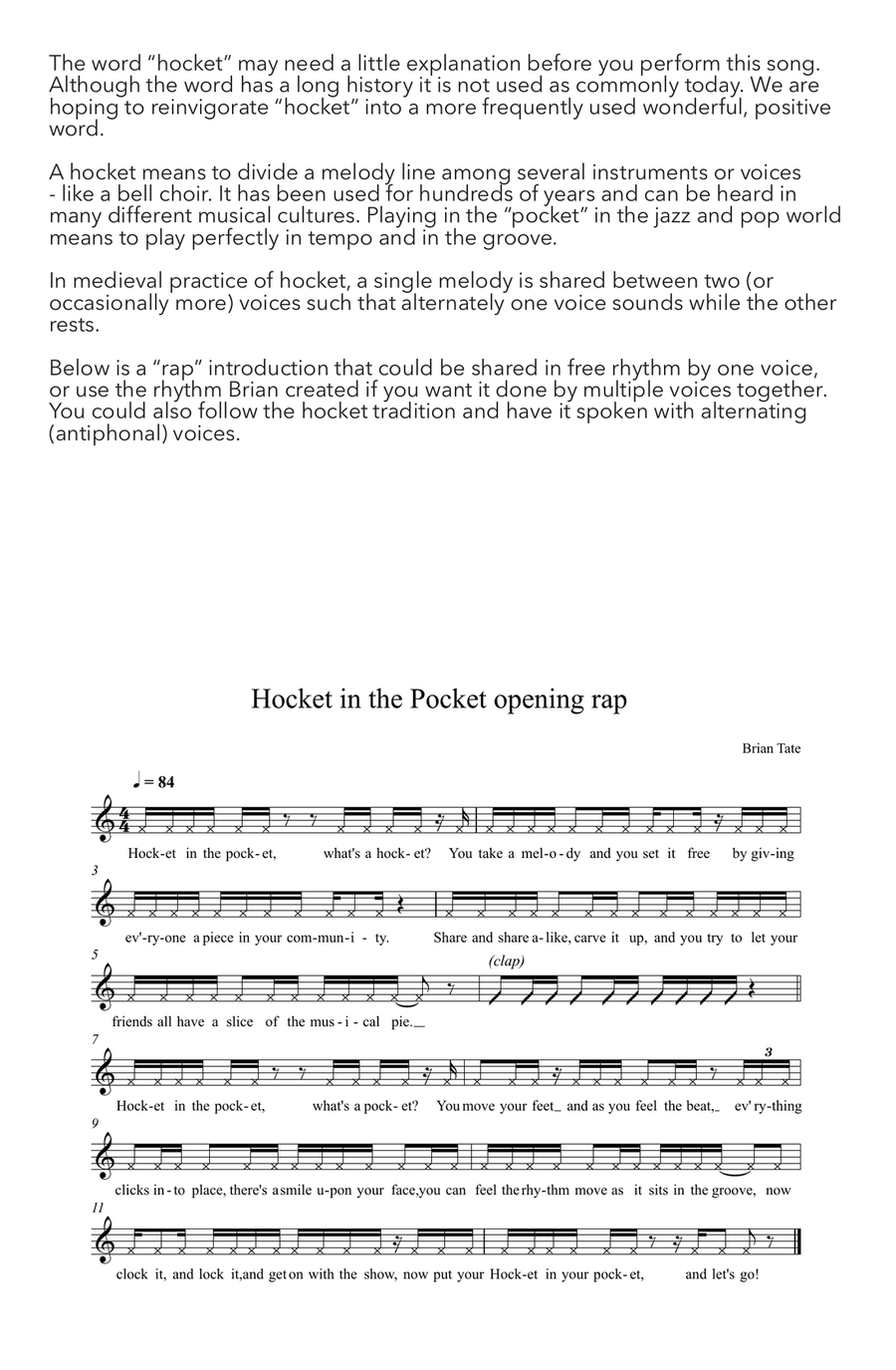 Hocket In The Pocket Hocket In The Pocket 4-Part scores gallery preview page 1