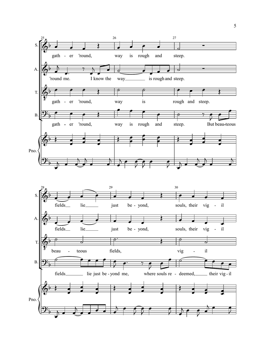 Wayfaring Stranger (arr. Brian Tate) 4-Part scores gallery preview page 4