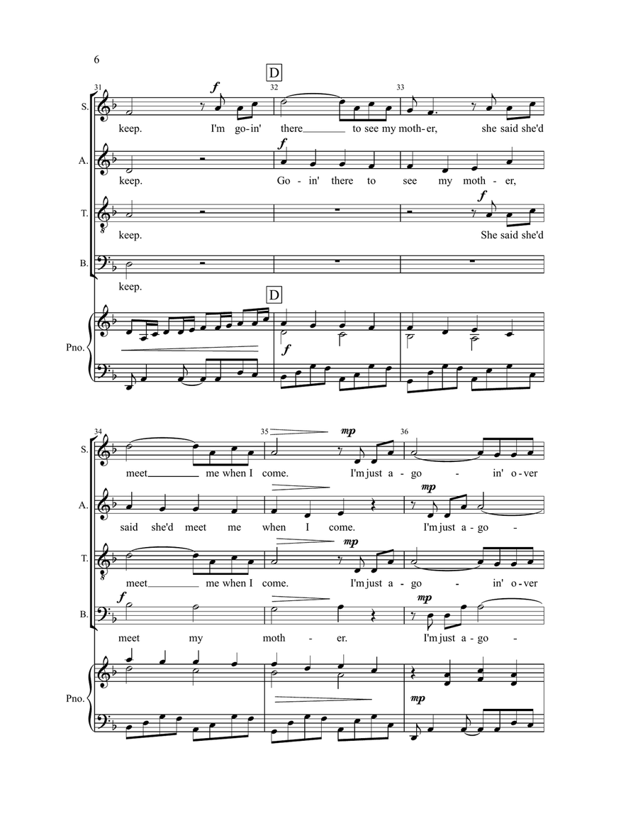 Wayfaring Stranger (arr. Brian Tate) 4-Part scores gallery preview page 5