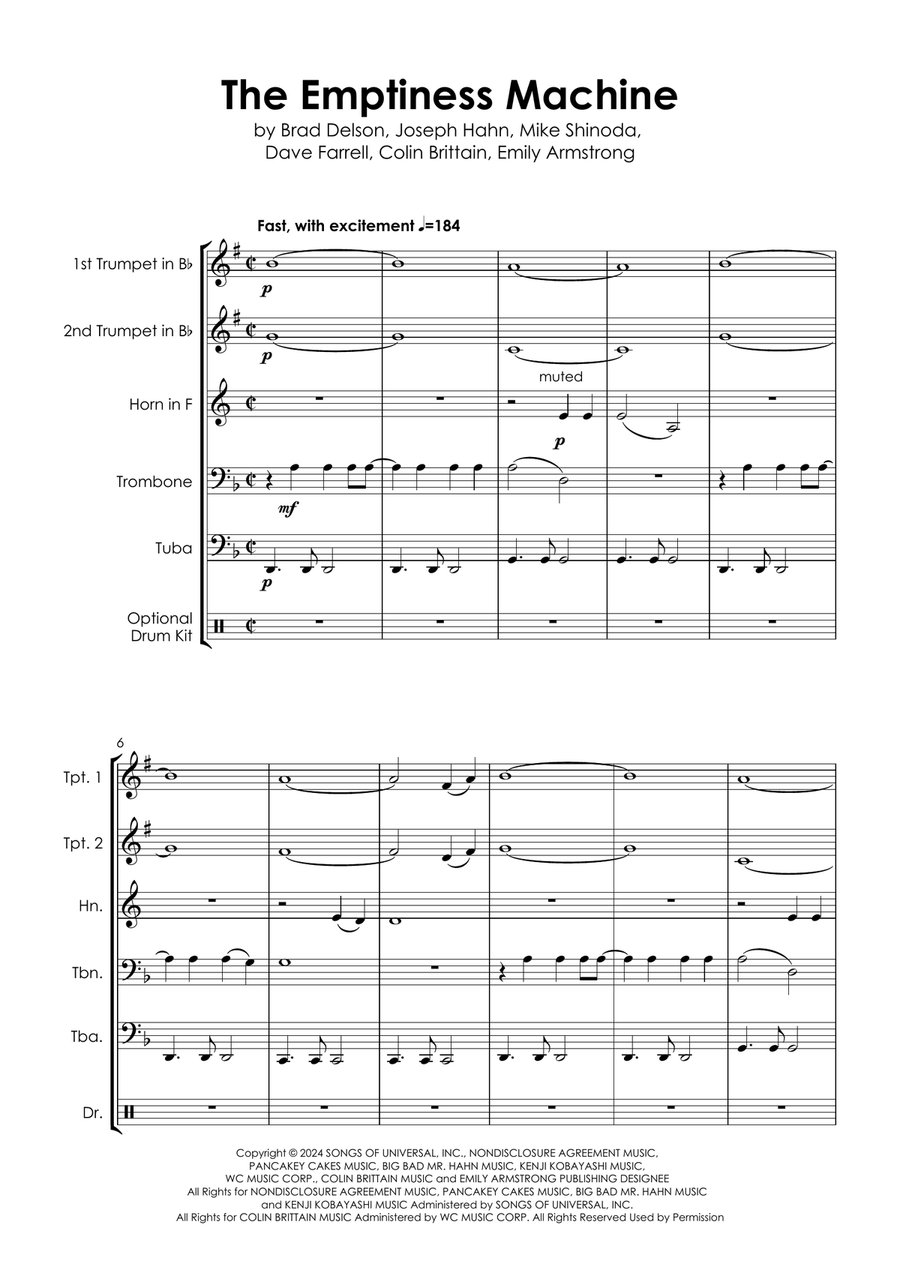 The Emptiness Machine The Emptiness Machine Brass Quintet scores gallery preview page 3