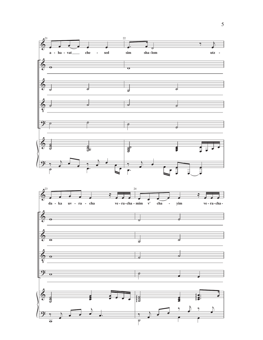Sim Shalom (arr. Nick Strimple and John-Micah Braswell) 4-Part scores gallery preview page 4