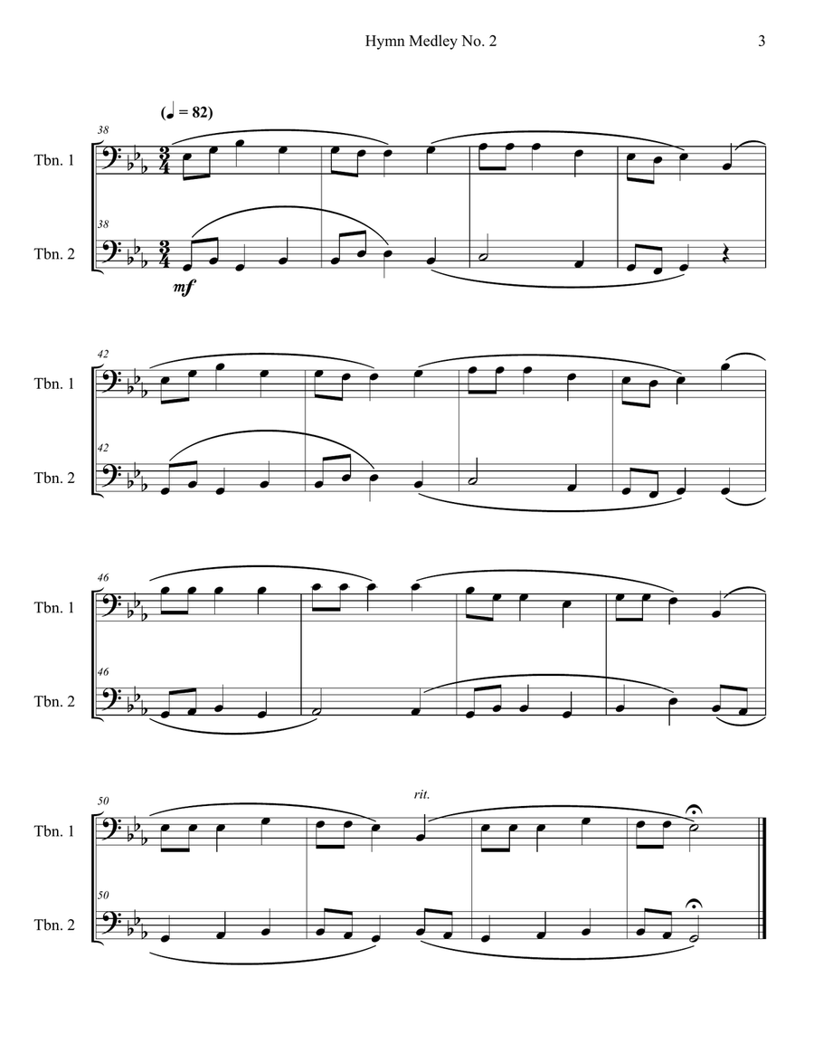 Hymn Medley No. 2 (Trombone Duet) Trombone Duet scores gallery preview page 3