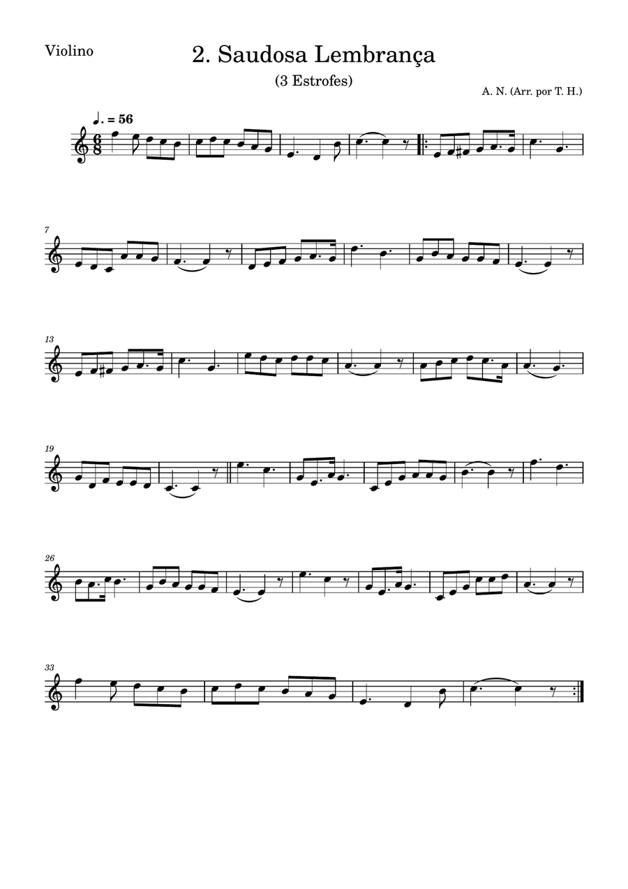 Saudosa Lembrança Saudosa Lembrança Violin Solo scores gallery preview page 1