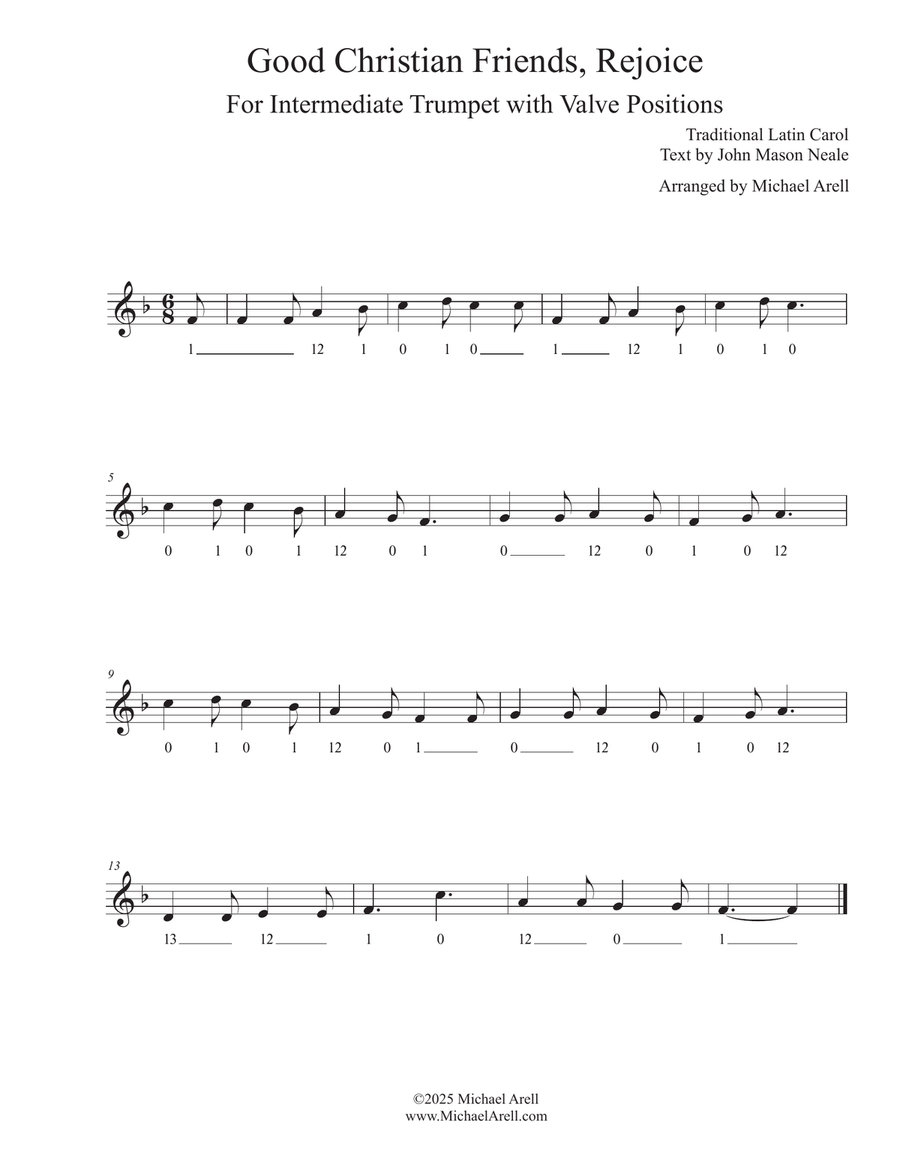Good Christian Friends Rejoice for Trumpet C Trumpet scores gallery preview page 2