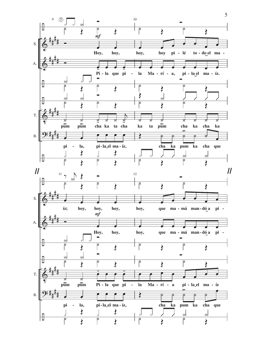 Canto de Pilon (arr. Cristian Grases) 4-Part scores gallery preview page 4