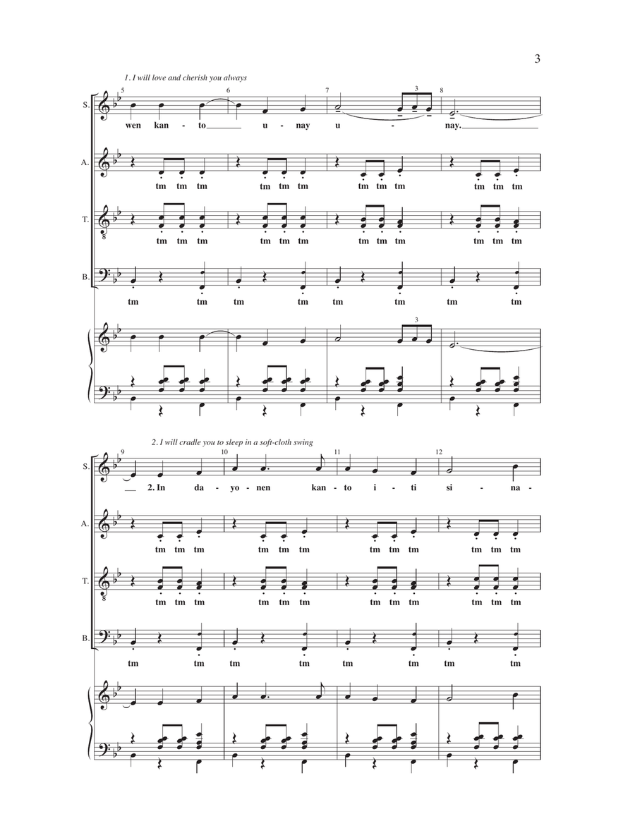 Dungdungwen Kanto Unay (arr. George Gemora Hernandez) 4-Part scores gallery preview page 2