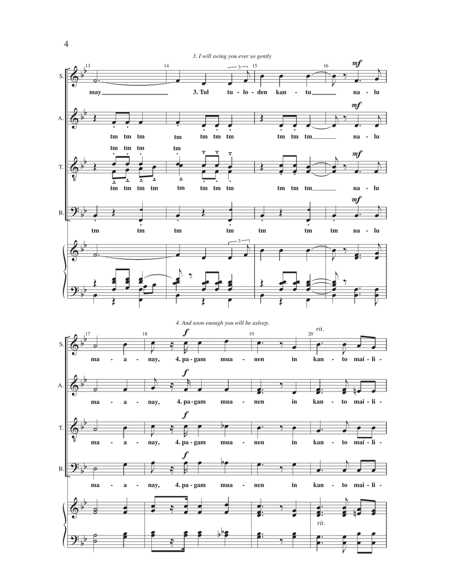 Dungdungwen Kanto Unay (arr. George Gemora Hernandez) 4-Part scores gallery preview page 3