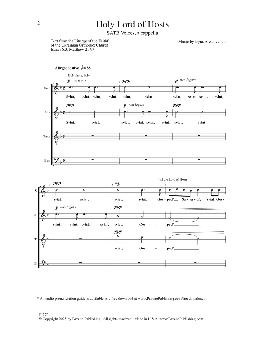 Holy Lord Of Hosts Holy Lord Of Hosts 4-Part scores gallery preview page 1