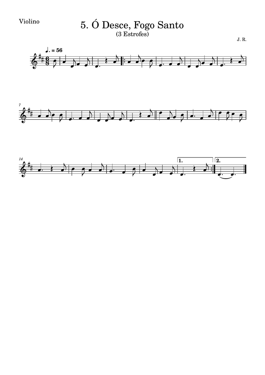 Ó desce, Fogo Santo Ó desce, Fogo Santo Violin Solo scores gallery preview page 1