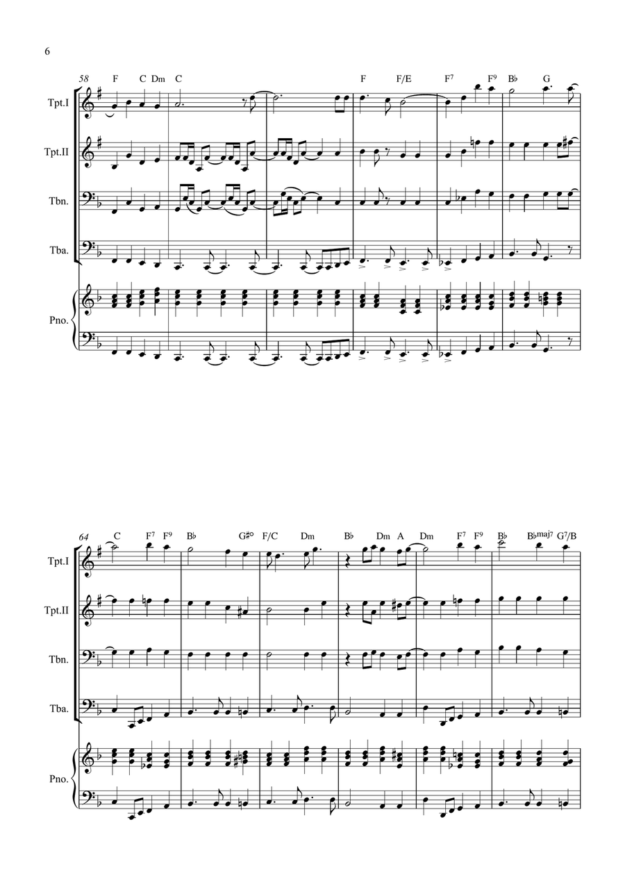 Bridge Over Troubled Water Brass Quartet scores gallery preview page 6