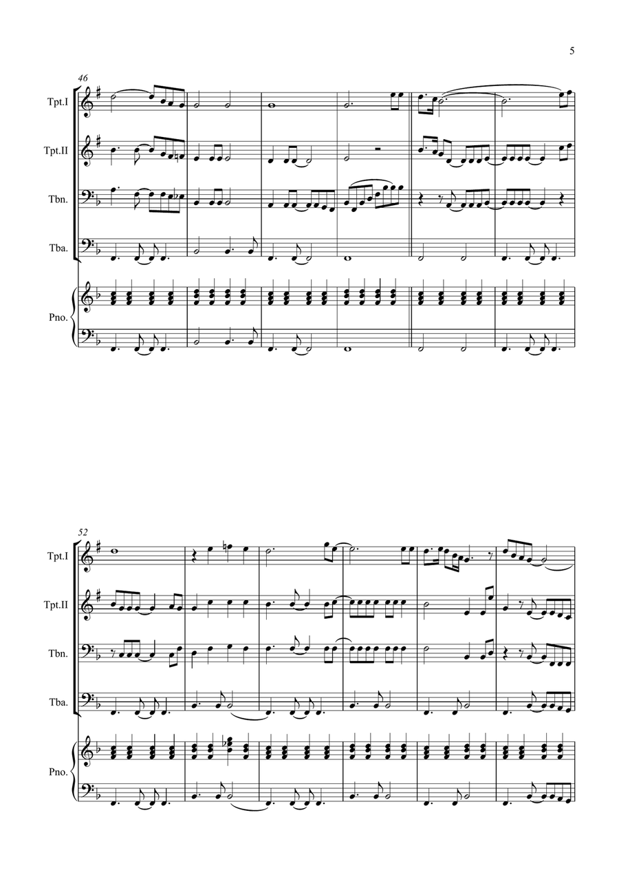 Bridge Over Troubled Water Brass Quartet scores gallery preview page 5