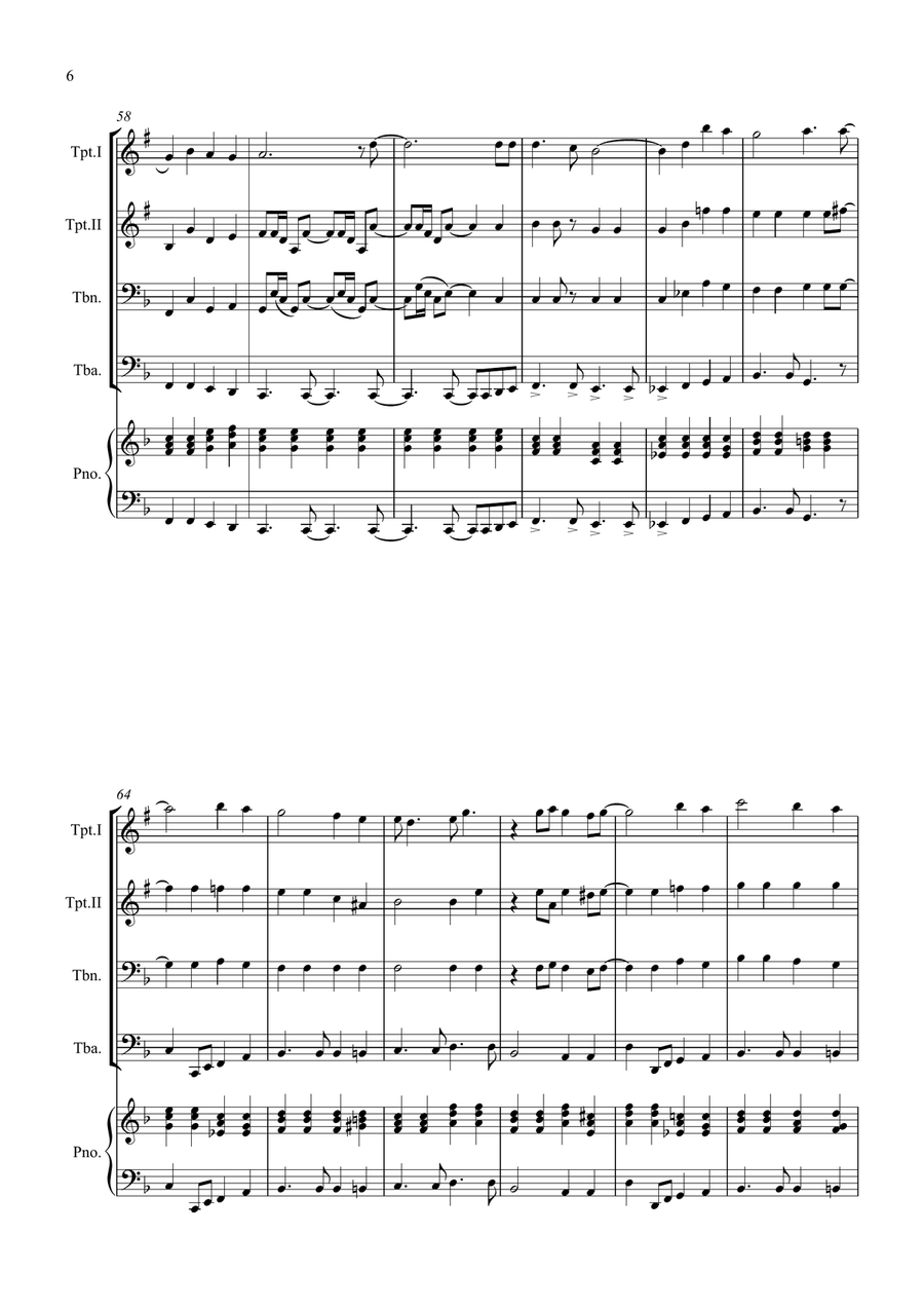 Bridge Over Troubled Water Brass Quartet scores gallery preview page 6