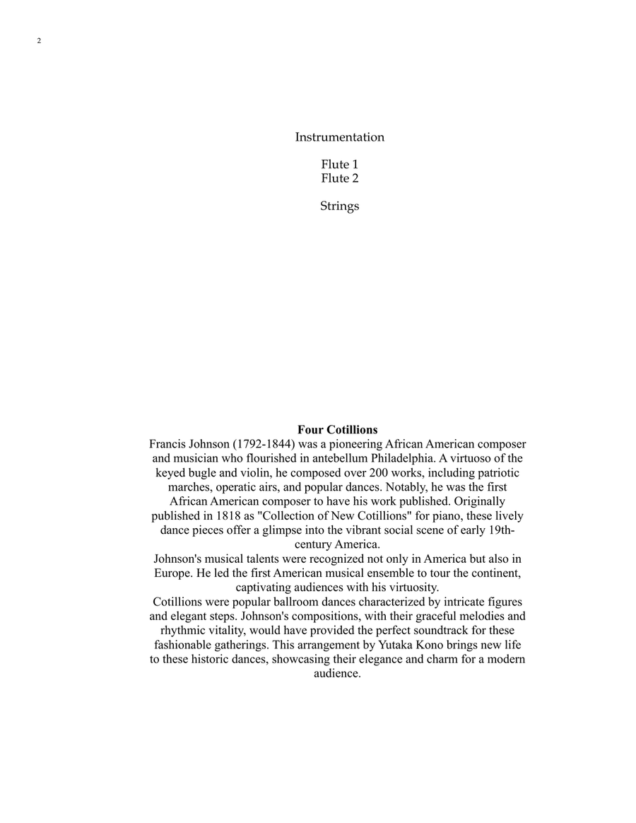 Four Cotillions for Two Flutes and Strings Chamber Music scores gallery preview page 2