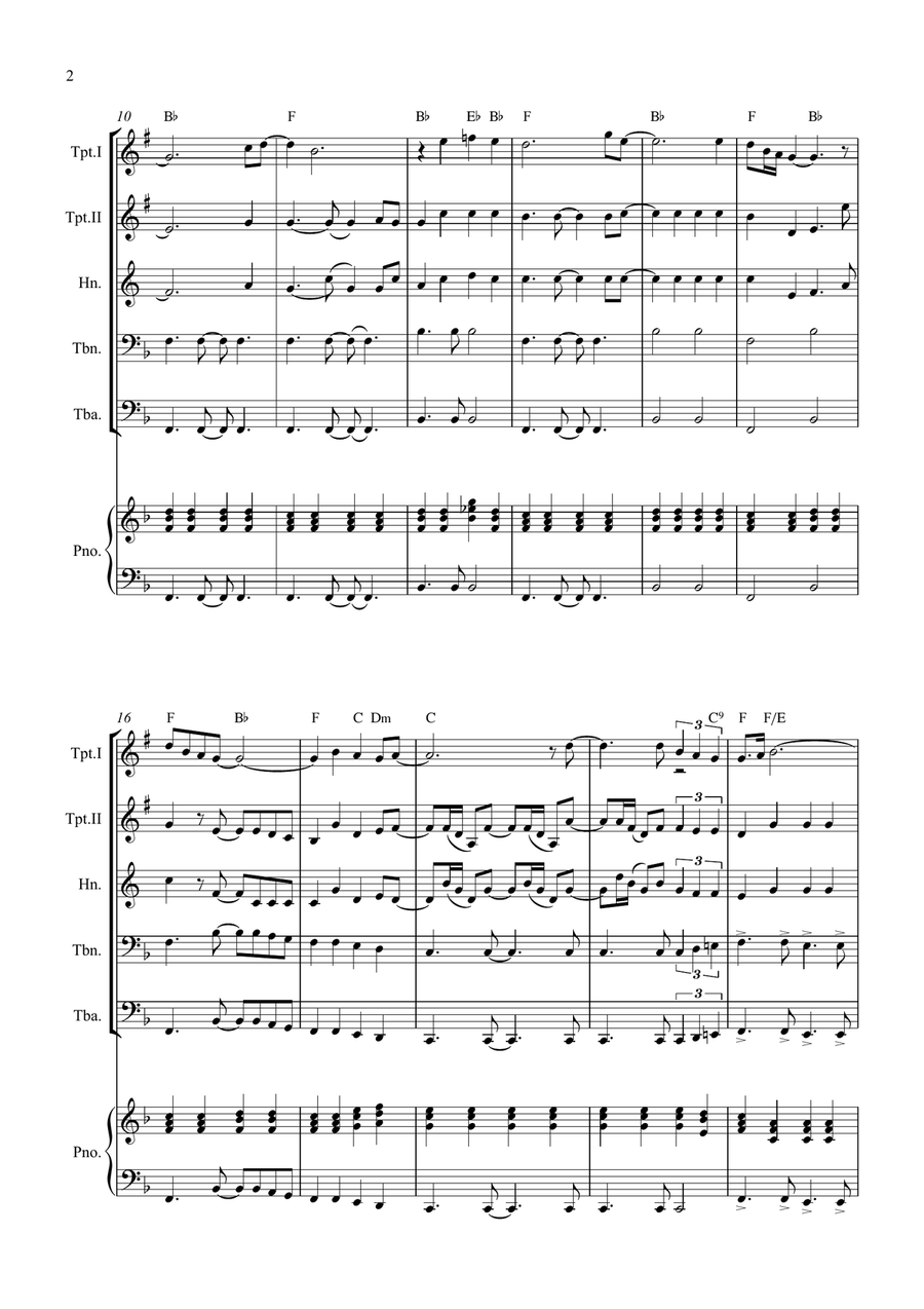 Bridge Over Troubled Water Brass Quintet scores gallery preview page 2