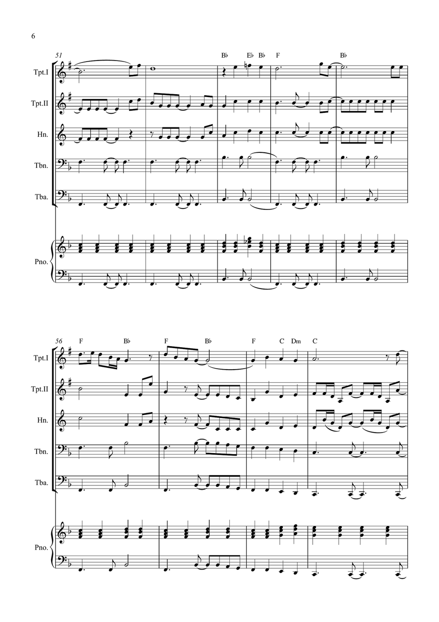 Bridge Over Troubled Water Brass Quintet scores gallery preview page 6