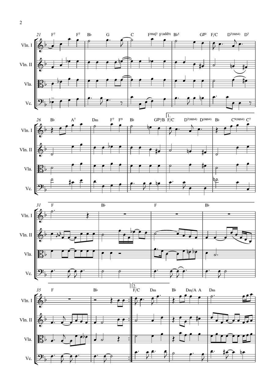 Bridge Over Troubled Water String Quartet scores gallery preview page 2