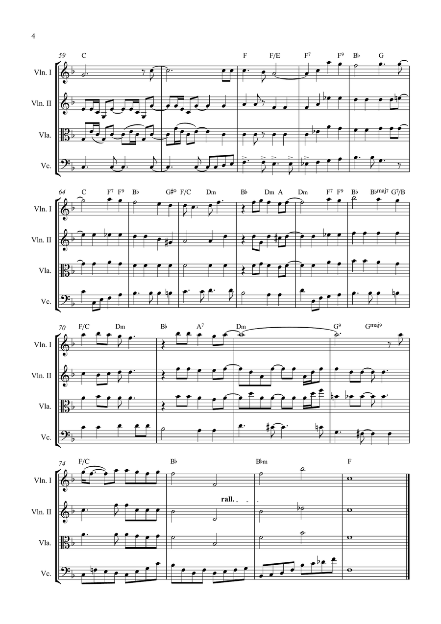 Bridge Over Troubled Water String Quartet scores gallery preview page 4