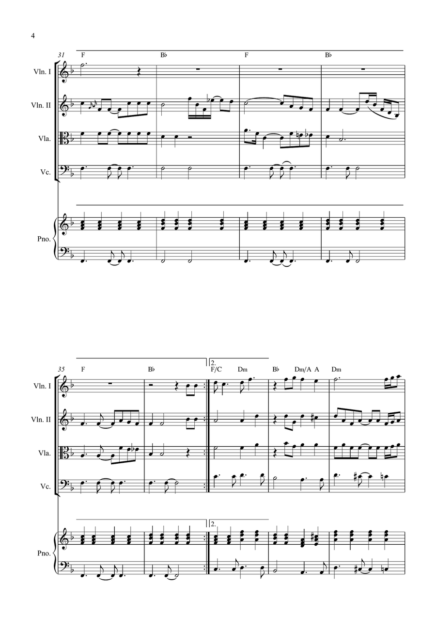 Bridge Over Troubled Water String Quartet scores gallery preview page 4