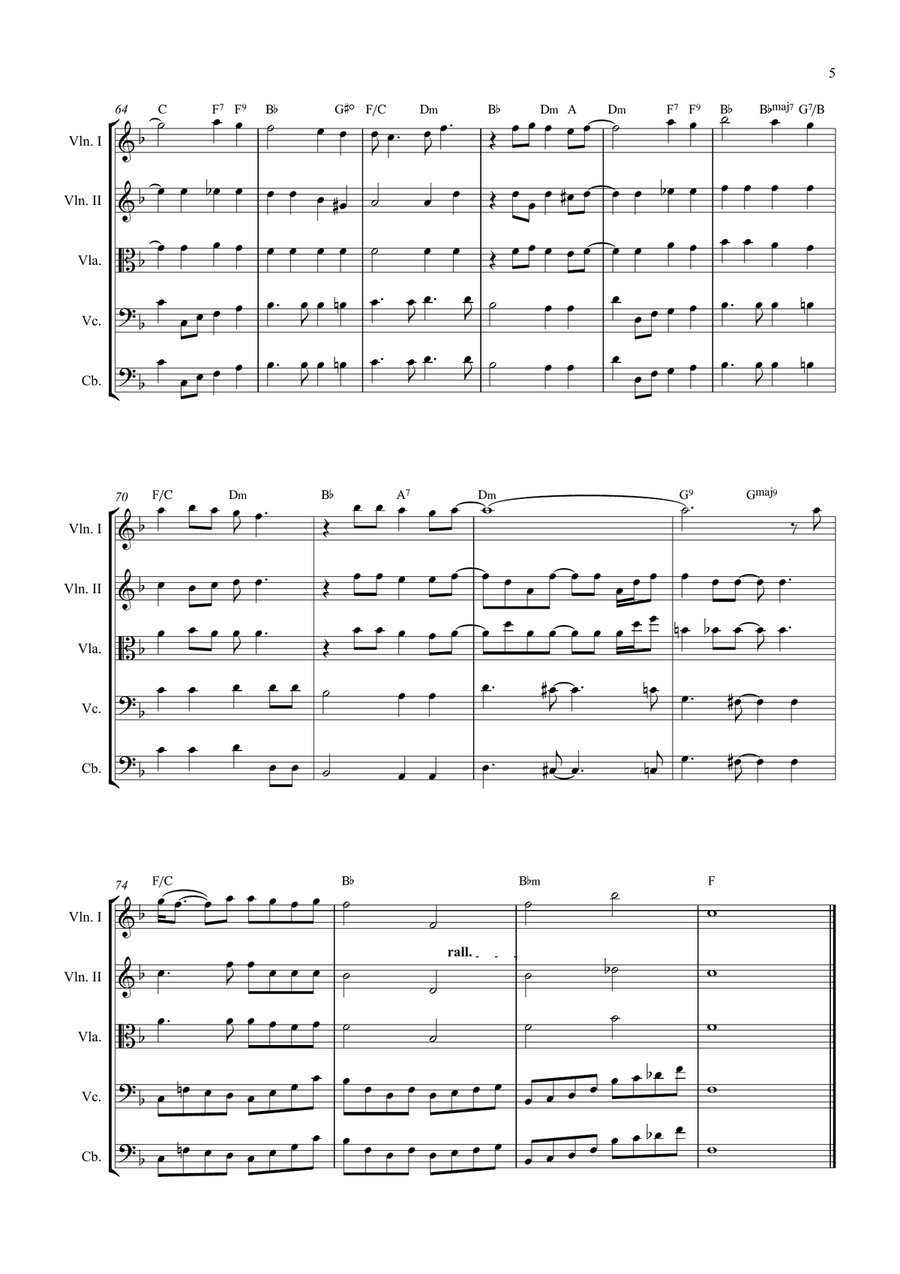 Bridge Over Troubled Water String Quintet scores gallery preview page 5