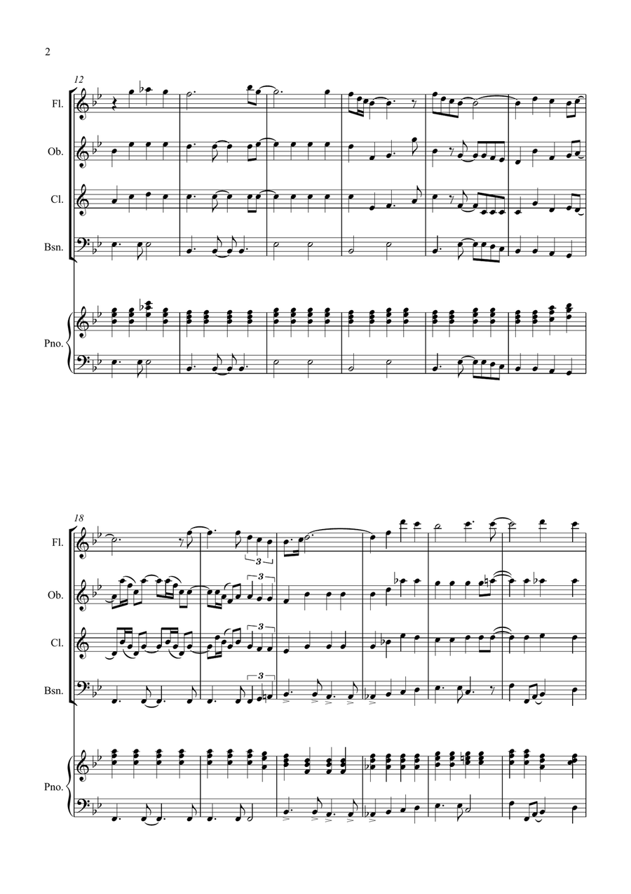 Bridge Over Troubled Water Woodwind Quartet scores gallery preview page 2