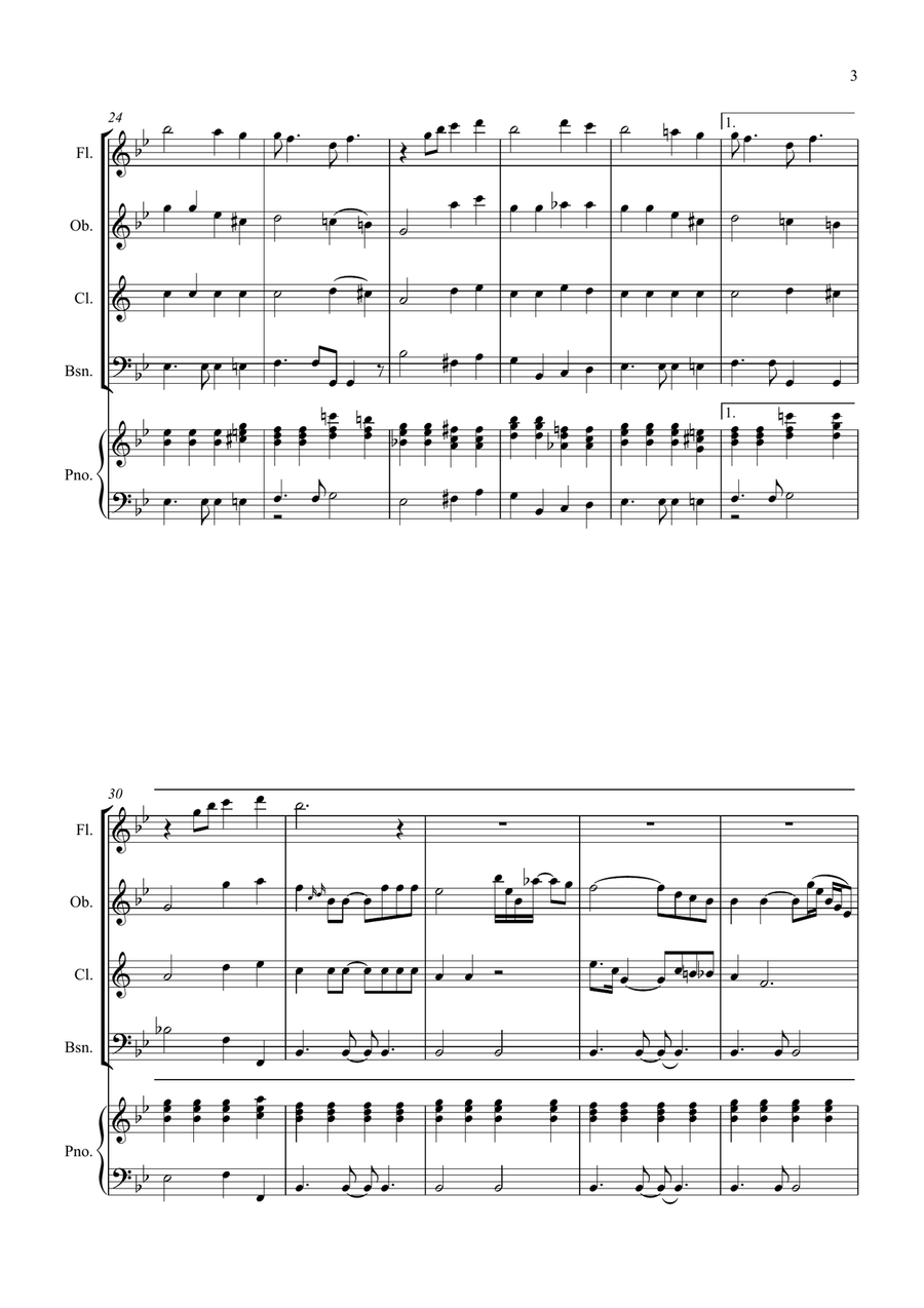 Bridge Over Troubled Water Woodwind Quartet scores gallery preview page 3