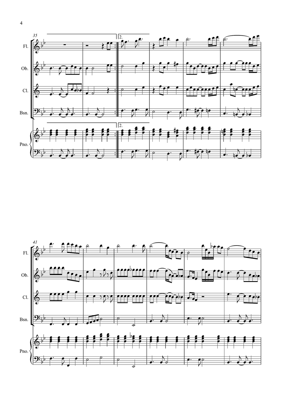 Bridge Over Troubled Water Woodwind Quartet scores gallery preview page 4