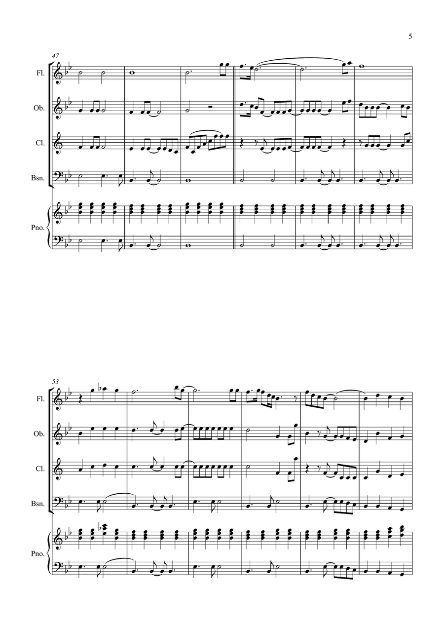 Bridge Over Troubled Water Woodwind Quartet scores gallery preview page 5
