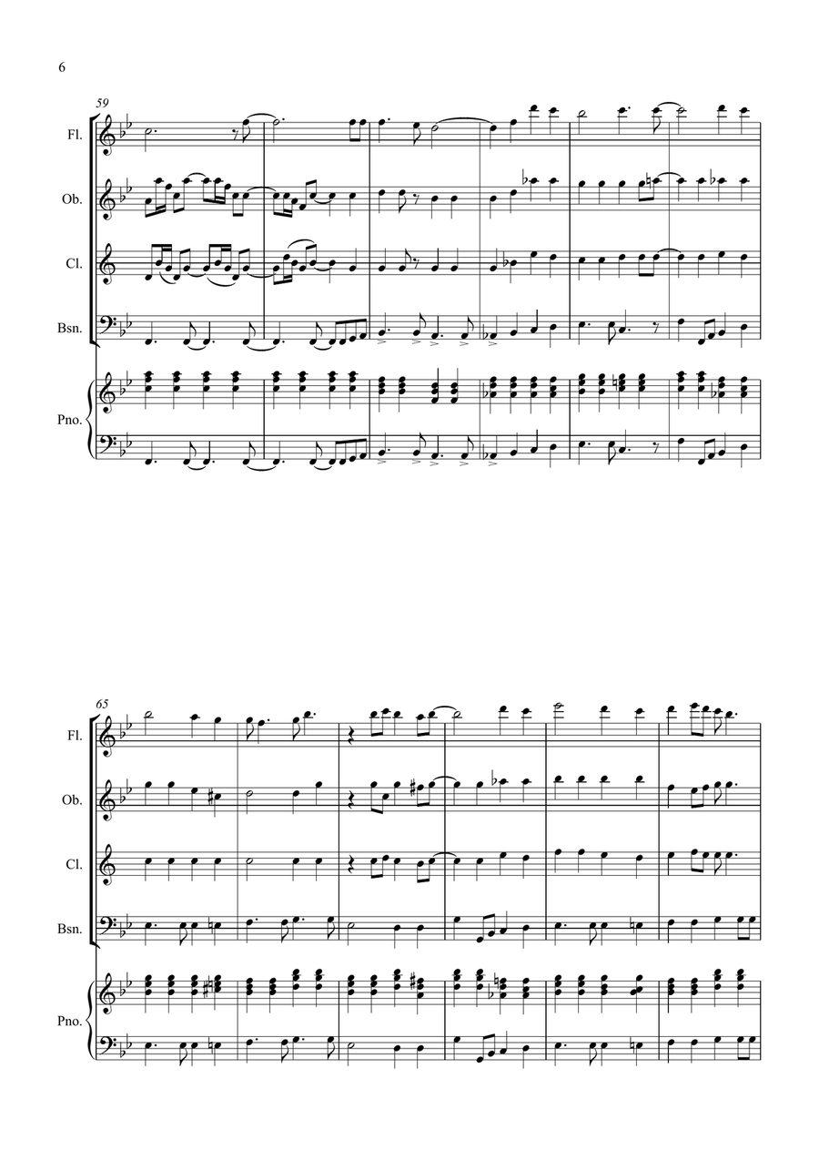 Bridge Over Troubled Water Woodwind Quartet scores gallery preview page 6