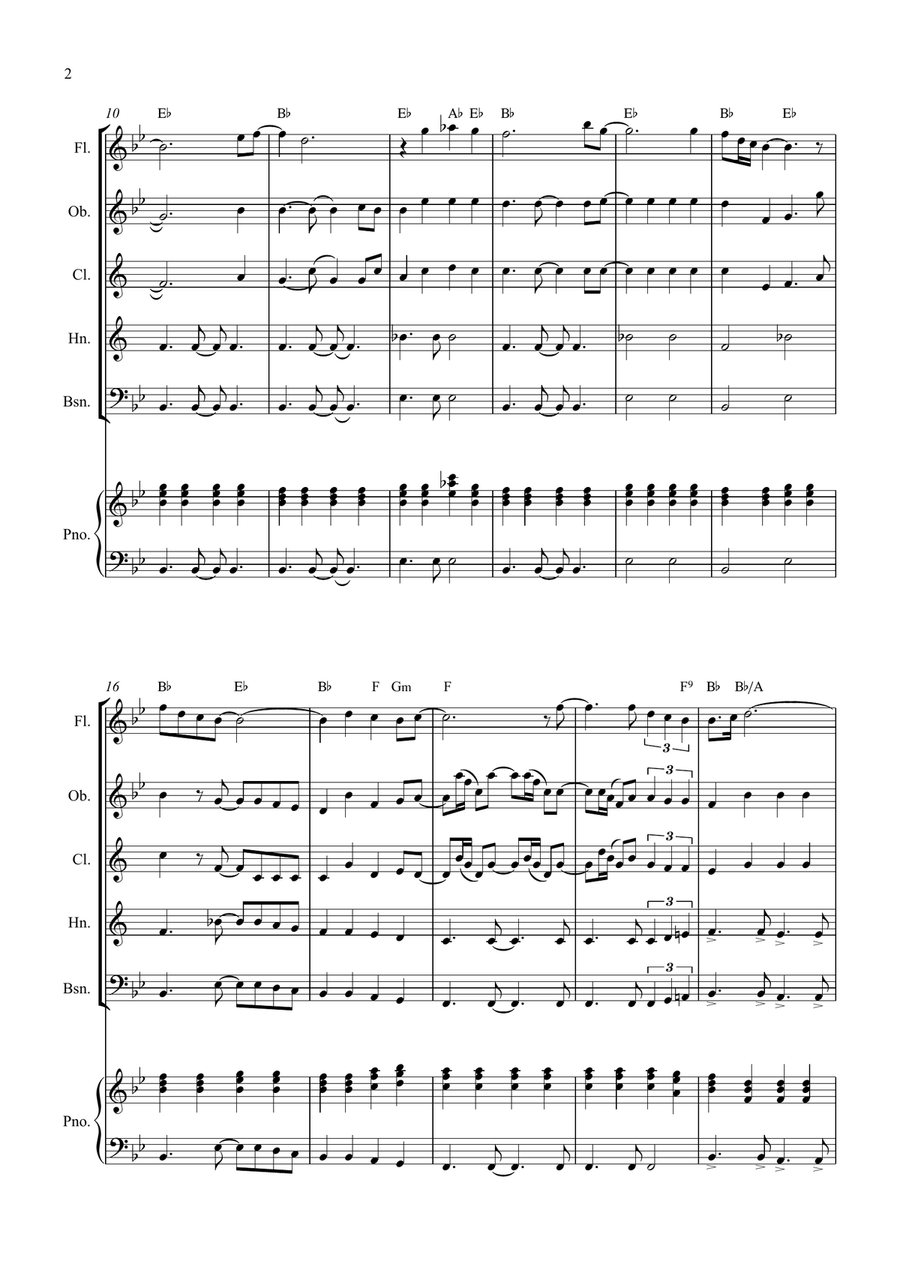 Bridge Over Troubled Water Woodwind Quintet scores gallery preview page 2